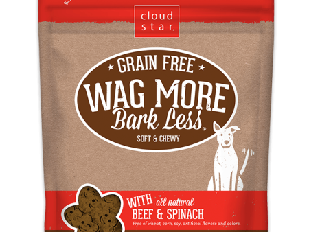 Cloud Star Wag More Bark Less Soft and Chewy Grain Free Beef and Spinach Dog Treats For Sale