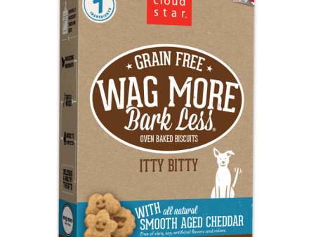 Cloud Star Wag More Bark Less Oven Baked Grain Free Itty Bitty Smooth Aged Cheddar Dog Treats Hot on Sale