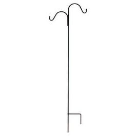 Double Offset Shepherds Hook, Powder-Coated Black Steel, 84-In. For Cheap