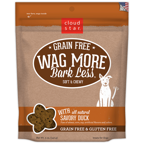 Cloud Star Wag More Bark Less Soft and Chewy Grain Free Savory Duck Dog Treats For Sale