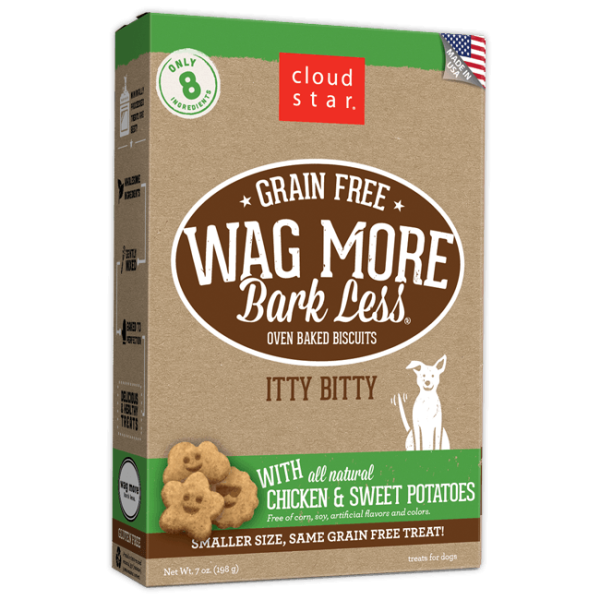 Cloud Star Wag More Bark Less Grain Free Itty Bitty Biscuits with Chicken & Sweet Potatoes Discount