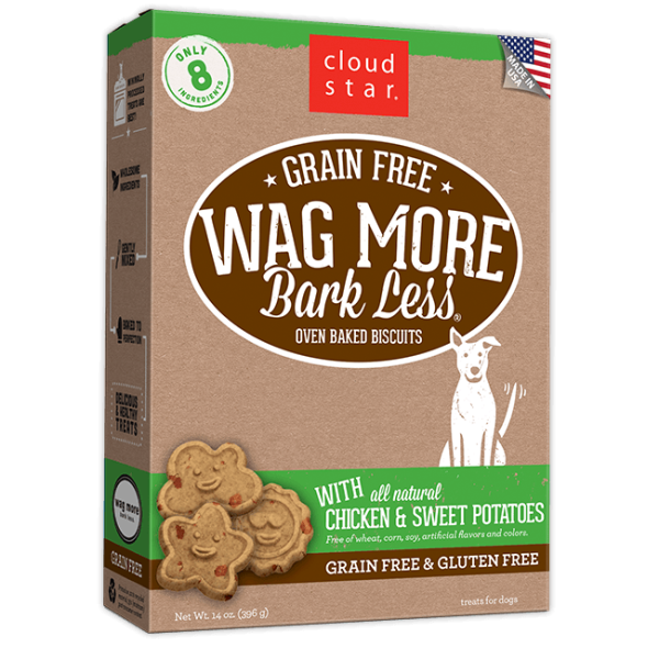 Cloud Star Wag More Bark Less Oven Baked Grain Free Chicken and Sweet Potatoes Dog Treats Online Sale