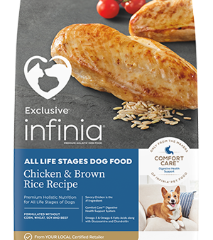 Exclusive Infinia Chicken & Brown Rice Recipe All Life Stages Dog Food For Cheap