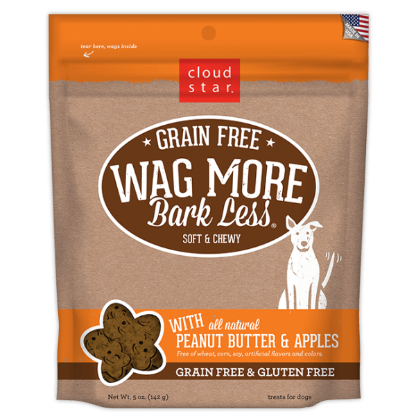 Cloud Star Wag More Bark Less Soft and Chewy Grain Free Peanut Butter and Apples Dog Treats Online now