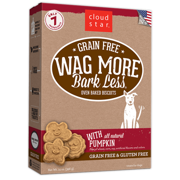 Cloud Star Wag More Bark Less Oven Baked Grain Free Pumpkin Dog Treats For Discount