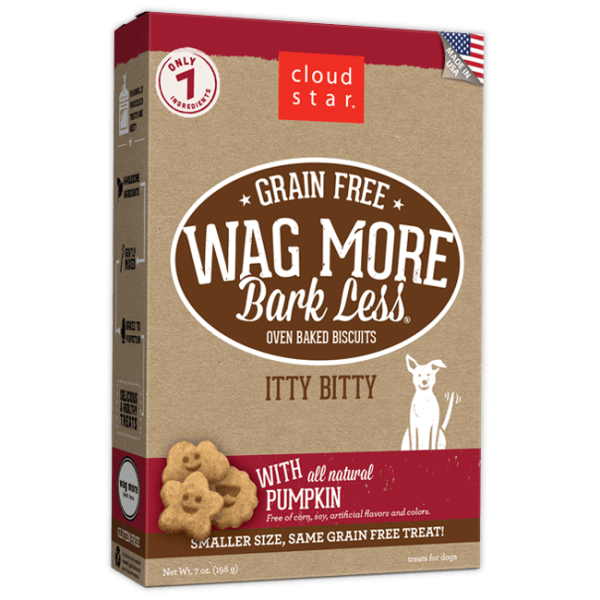 Cloud Star Wag More Bark Less Oven Baked Grain Free Itty Bitty Pumpkin Dog Treats Online now