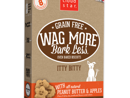 Cloud Star Wag More Bark Less Oven Baked Grain Free Itty Bitty Peanut Butter and Apple Dog Treats Hot on Sale