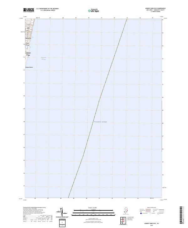 US Topo 7.5-minute map for Asbury Park OE E NJ For Cheap