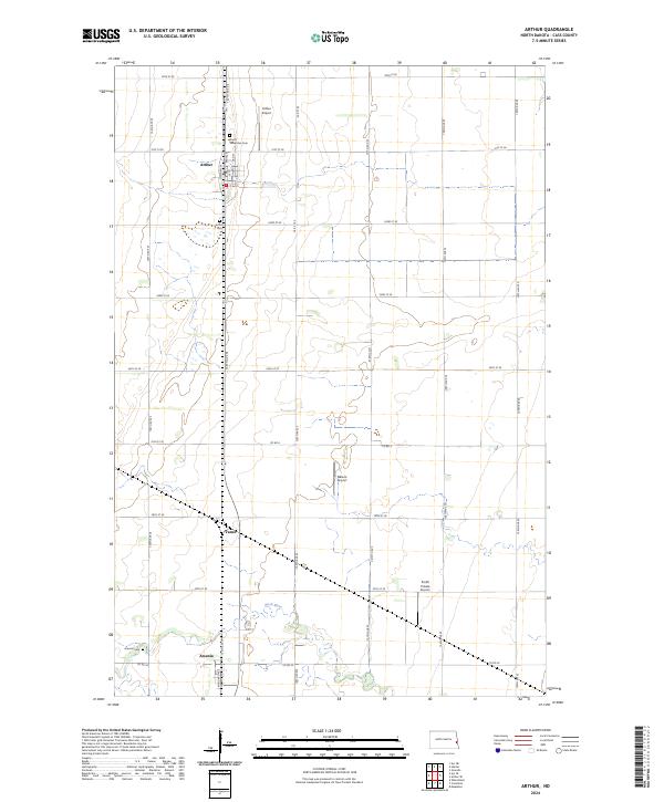 US Topo 7.5-minute map for Arthur ND For Sale