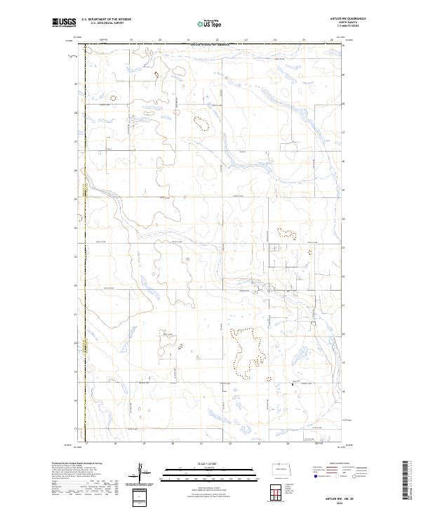 US Topo 7.5-minute map for Antler NW NDSK Online now