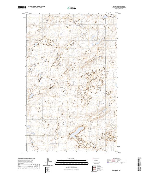 US Topo 7.5-minute map for Alexandria ND Sale