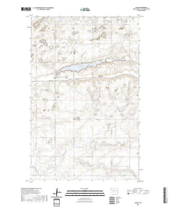 US Topo 7.5-minute map for Alamo ND Discount