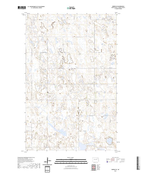 US Topo 7.5-minute map for Derrick SE ND Sale