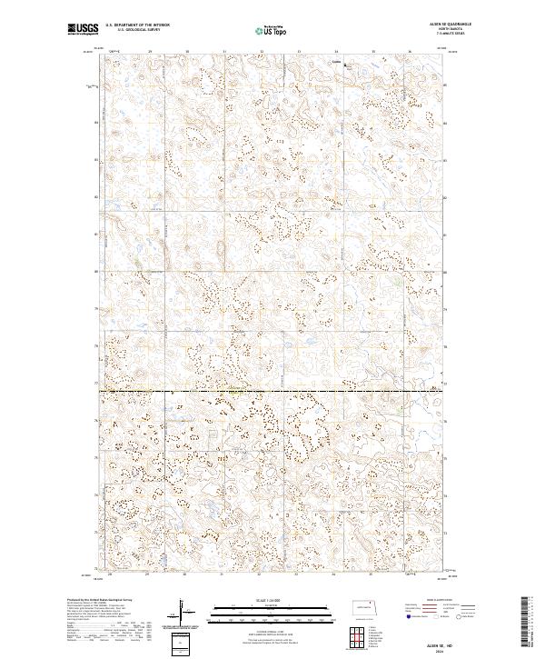 US Topo 7.5-minute map for Alsen SE ND Sale