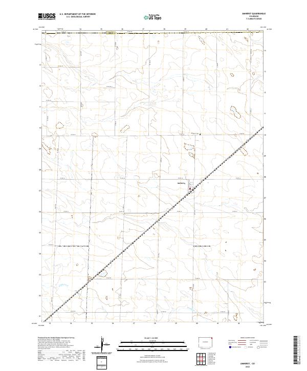 US Topo 7.5-minute map for Amherst CO Fashion