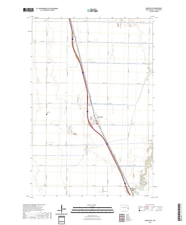 US Topo 7.5-minute map for Argusville ND Online now