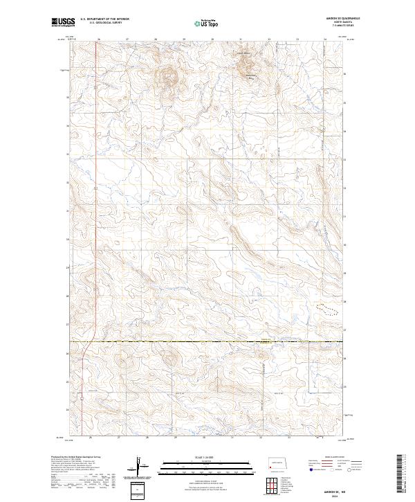 US Topo 7.5-minute map for Amidon SE ND Sale