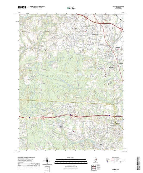 US Topo 7.5-minute map for Adelphia NJ Online