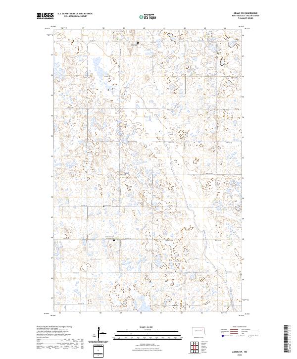 US Topo 7.5-minute map for Adams SW ND Discount