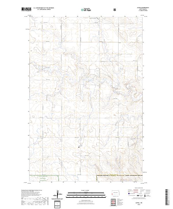 US Topo 7.5-minute map for Alpha ND Sale