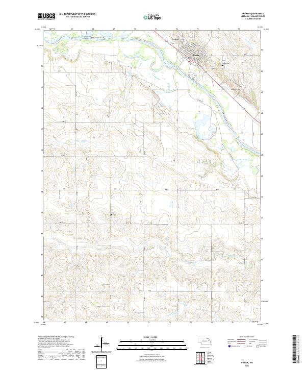 USGS US Topo 7.5-minute map for Wisner NE 2021 Discount