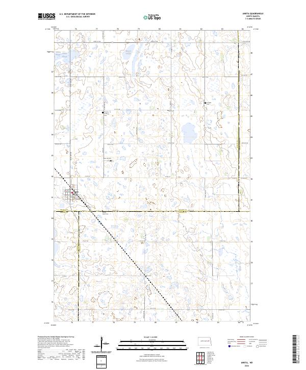 US Topo 7.5-minute map for Aneta ND Cheap