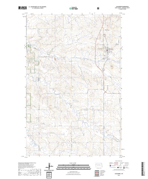 US Topo 7.5-minute map for Alexander ND Hot on Sale