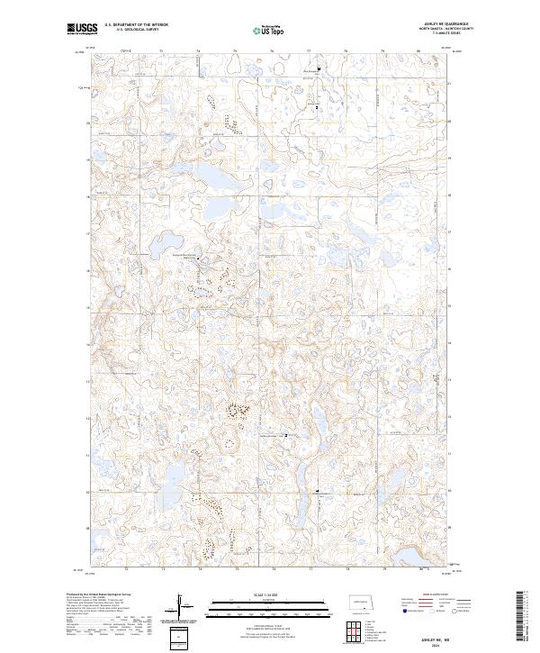 US Topo 7.5-minute map for Ashley NE ND Online now