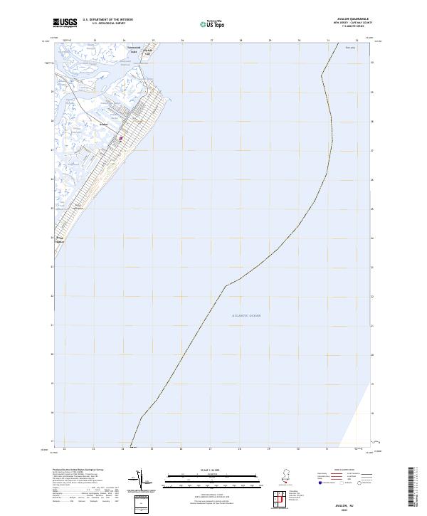 US Topo 7.5-minute map for Avalon NJ Cheap