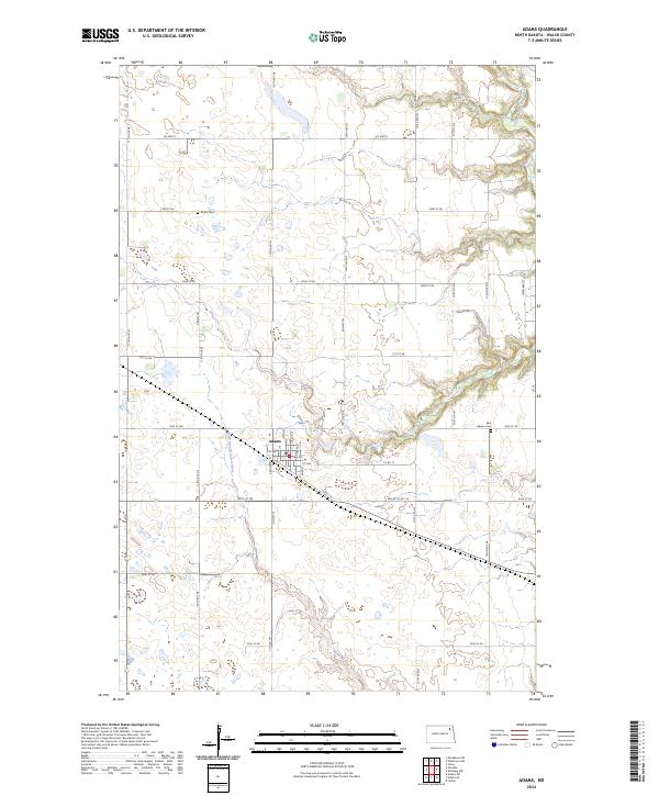 US Topo 7.5-minute map for Adams ND Cheap