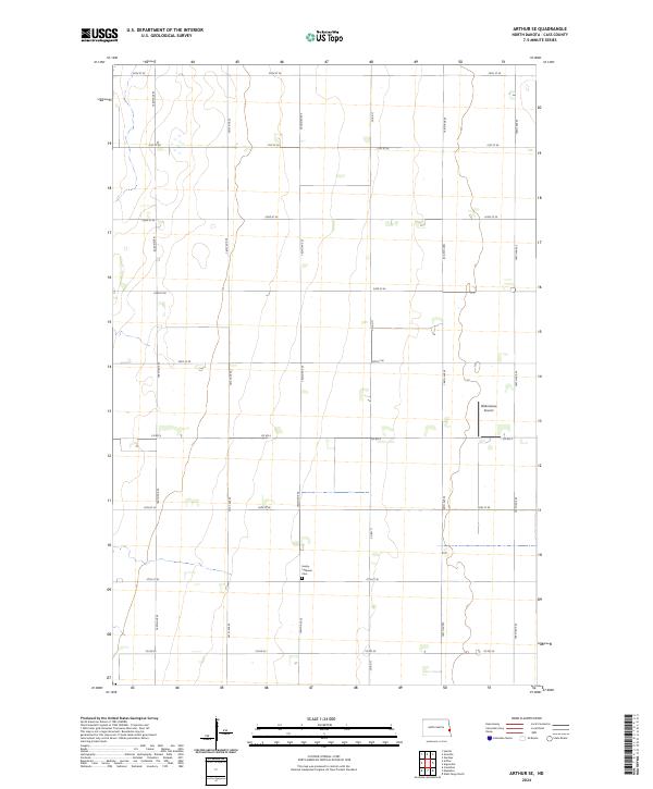 US Topo 7.5-minute map for Arthur SE ND Supply