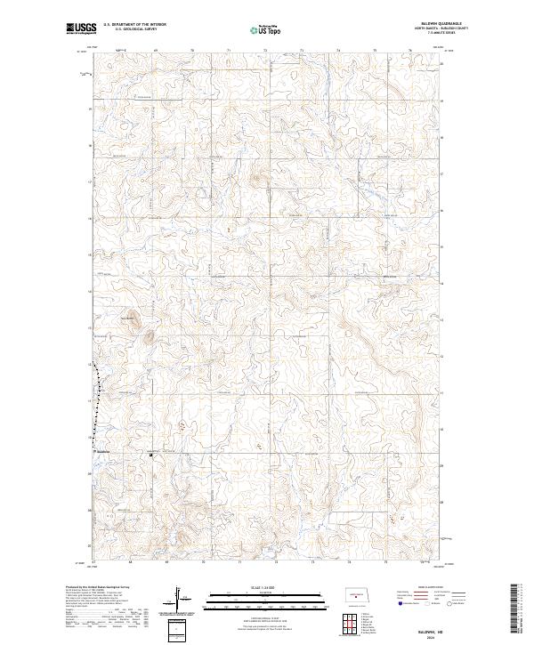 US Topo 7.5-minute map for Baldwin ND Online Sale