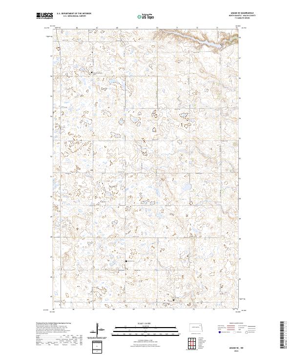 US Topo 7.5-minute map for Adams SE ND Discount