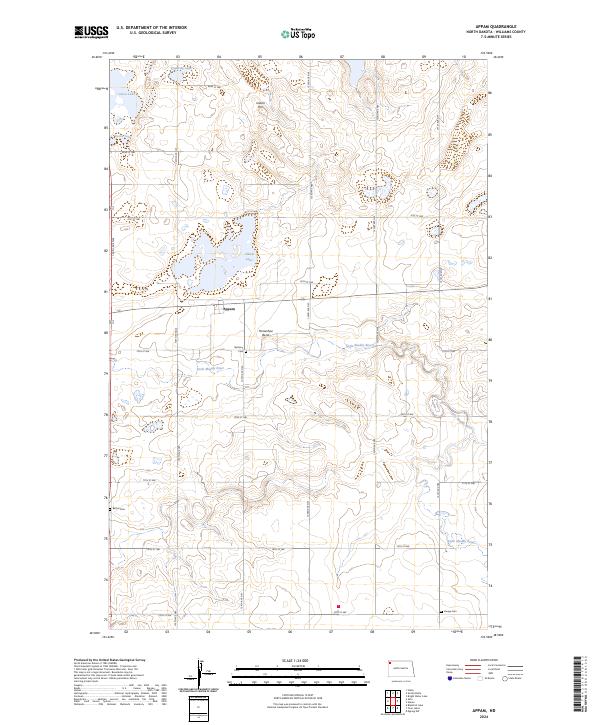 US Topo 7.5-minute map for Appam ND Sale