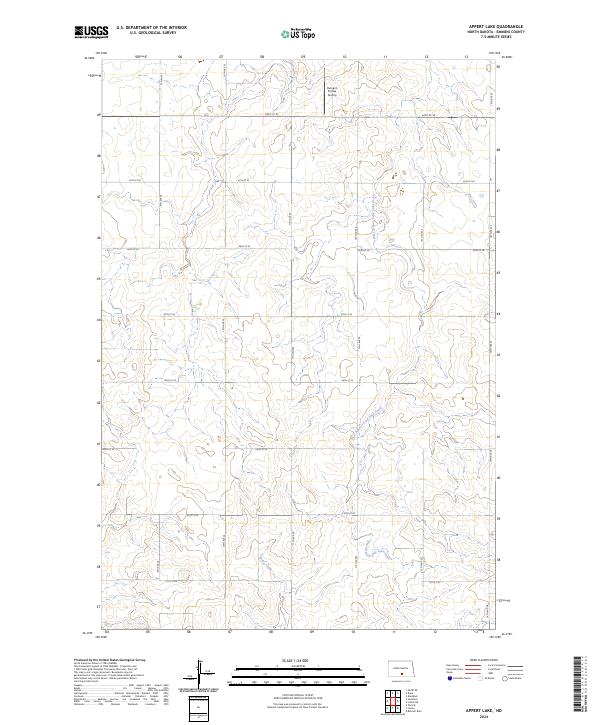 US Topo 7.5-minute map for Appert Lake ND For Discount