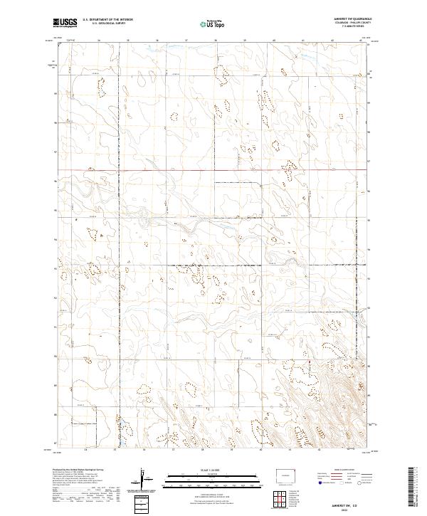 US Topo 7.5-minute map for Amherst SW CO Online Hot Sale