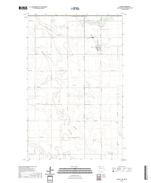 US Topo 7.5-minute map for Antler NDMBSK Online Sale