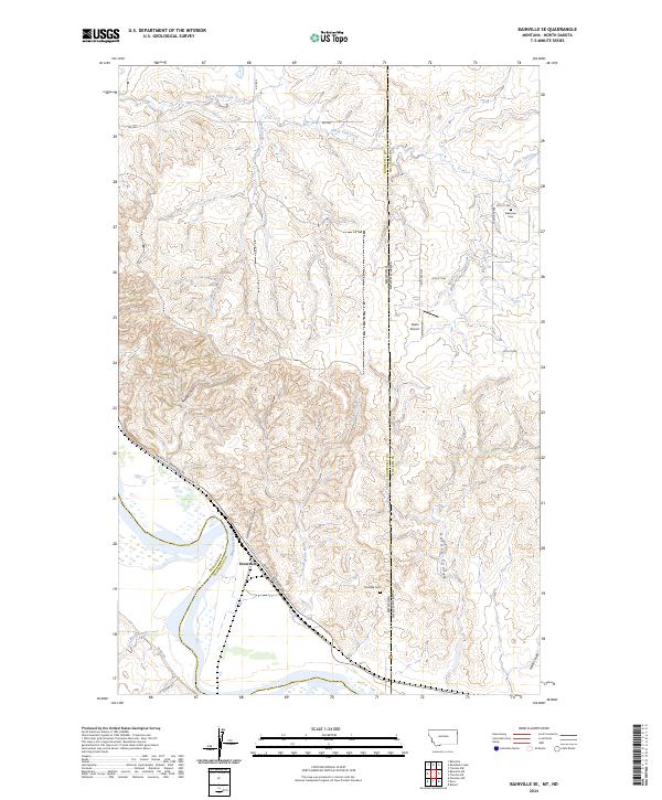 US Topo 7.5-minute map for Bainville SE MTND Online