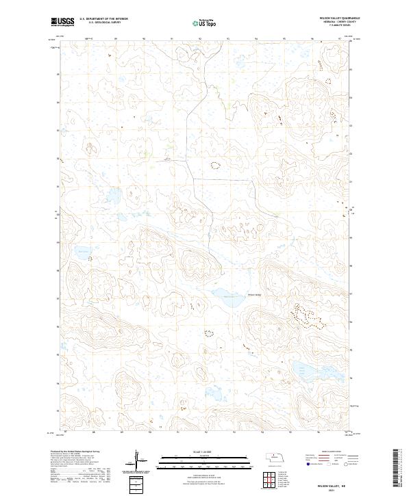 USGS US Topo 7.5-minute map for Wilson Valley NE 2021 For Sale