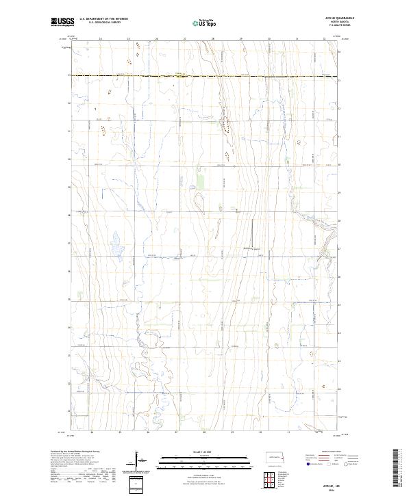 US Topo 7.5-minute map for Ayr NE ND Supply