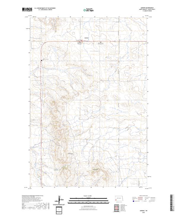 US Topo 7.5-minute map for Amidon ND For Sale