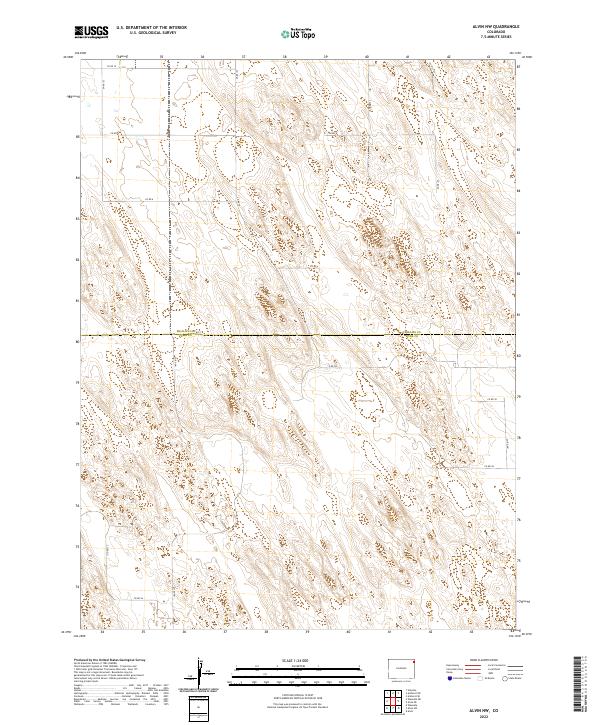 US Topo 7.5-minute map for Alvin NW CO For Cheap