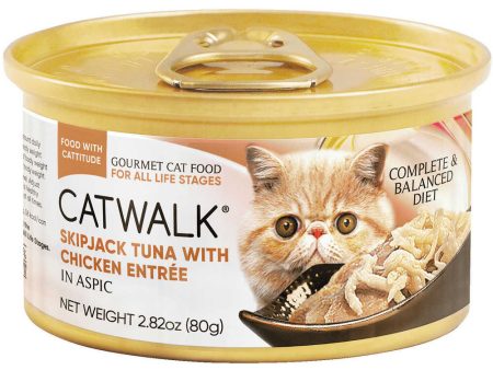 Catwalk Skipjack Tuna With Chicken Entree In Aspic Canned Cat Food 80g on Sale