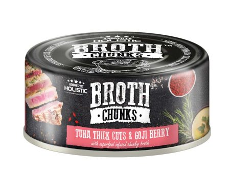 Absolute Holistic Broth Chunks Tuna Thick Cuts & Goji Berry Grain-Free Canned Food For Cats & Dogs 80g Discount