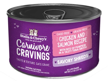 3 FOR $14.40: Stella & Chewy s Carnivore Cravings Savory Shreds Chicken & Salmon in Broth Grain-Free Canned Cat Food 5.2oz Sale