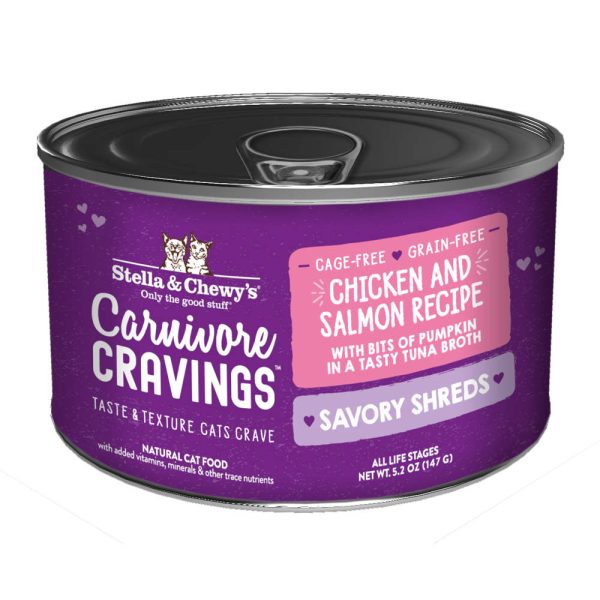 3 FOR $14.40: Stella & Chewy s Carnivore Cravings Savory Shreds Chicken & Salmon in Broth Grain-Free Canned Cat Food 5.2oz Sale