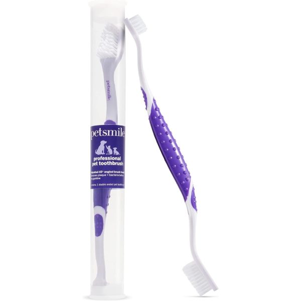 10% OFF: Petsmile Professional 45 Degree Dual-Ended Toothbrush For Cats & Dogs on Sale