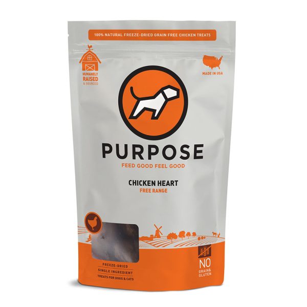 Purpose Chicken Heart Grain-Free Freeze-Dried Treats For Cats & Dogs 3oz For Sale