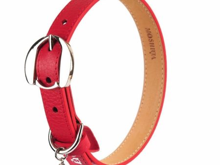 30% OFF: Moshiqa Hachiko Leather Dog Collar (Red) Online Sale