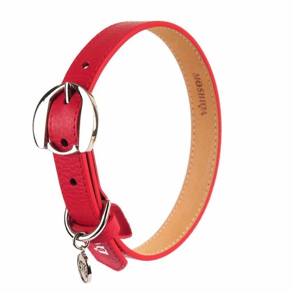 30% OFF: Moshiqa Hachiko Leather Dog Collar (Red) Online Sale